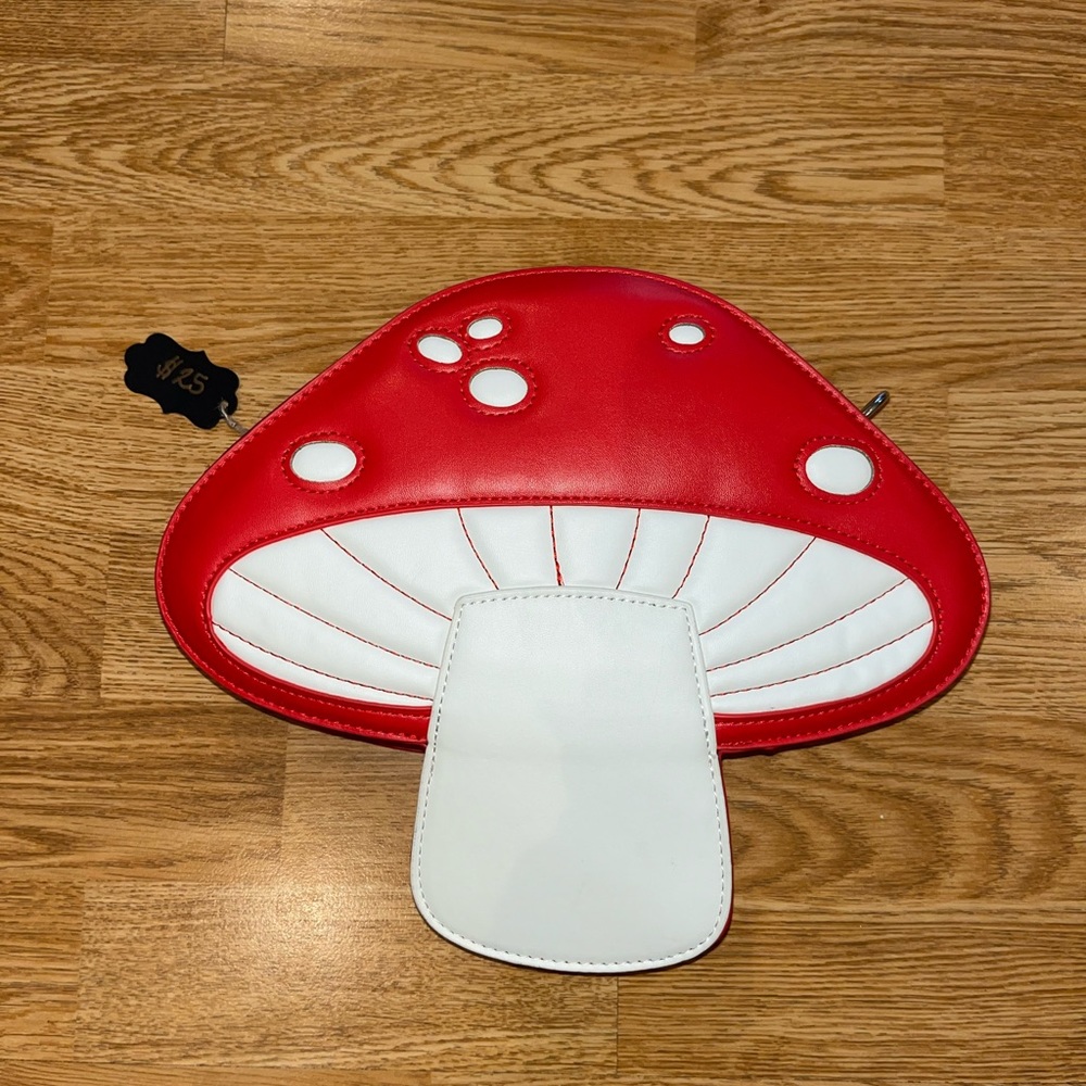 Red Mushroom Crossbody Bag with chain strap